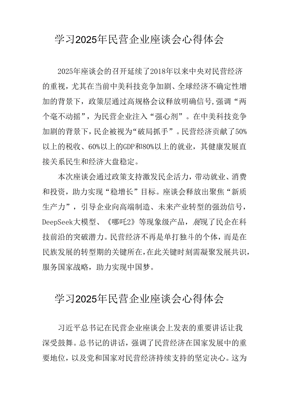民营企业2025年学习《民营企业座谈会》个人心得感悟 （6份）67.docx_第2页