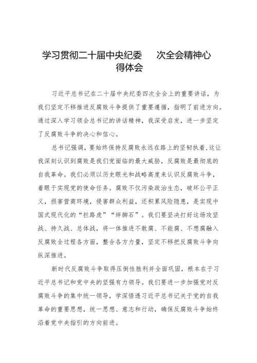 八篇2025年党员干部学习贯彻二十中央纪委四次全会精神的心得体会.docx