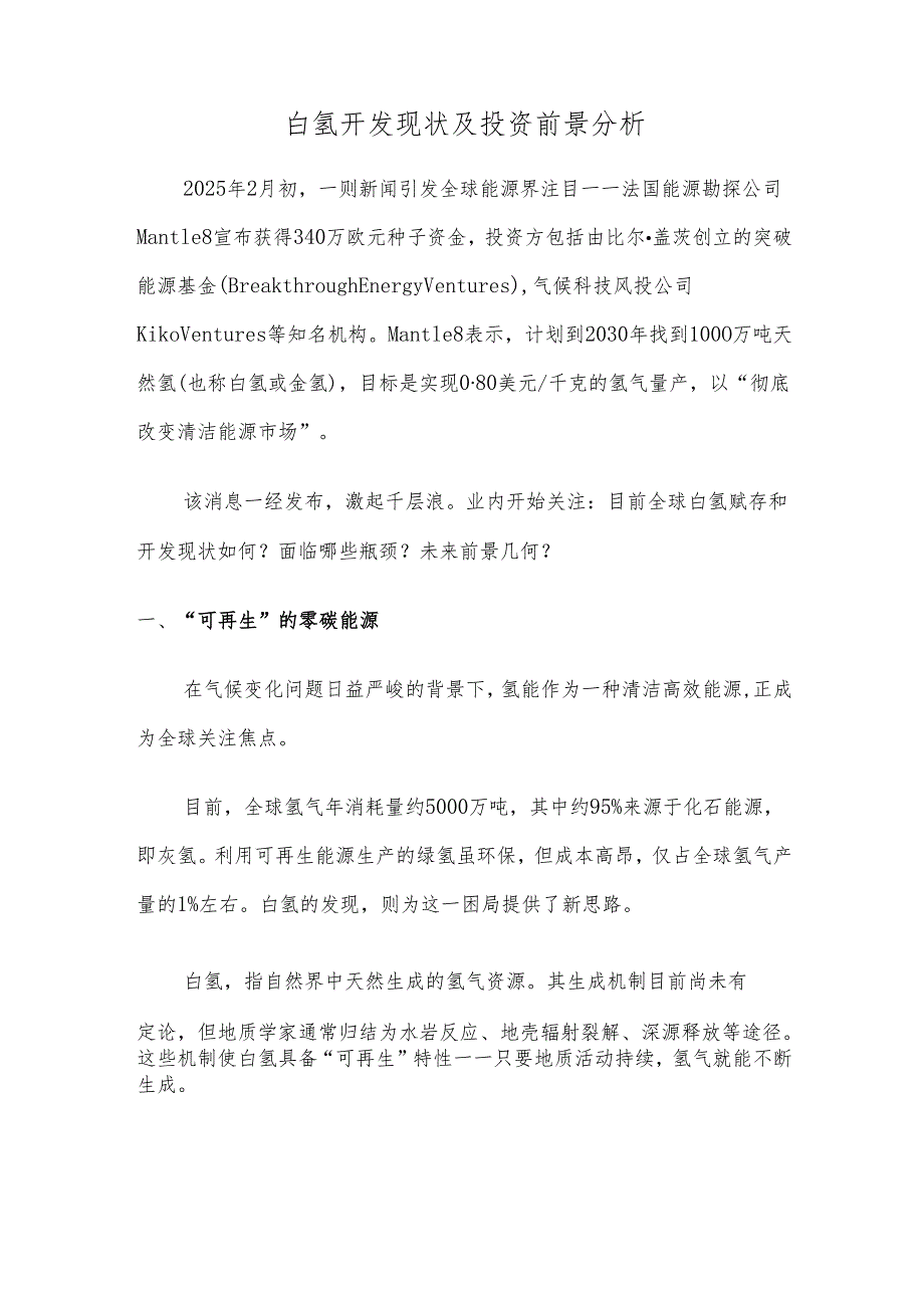 白氢开发现状及投资前景分析.docx_第1页
