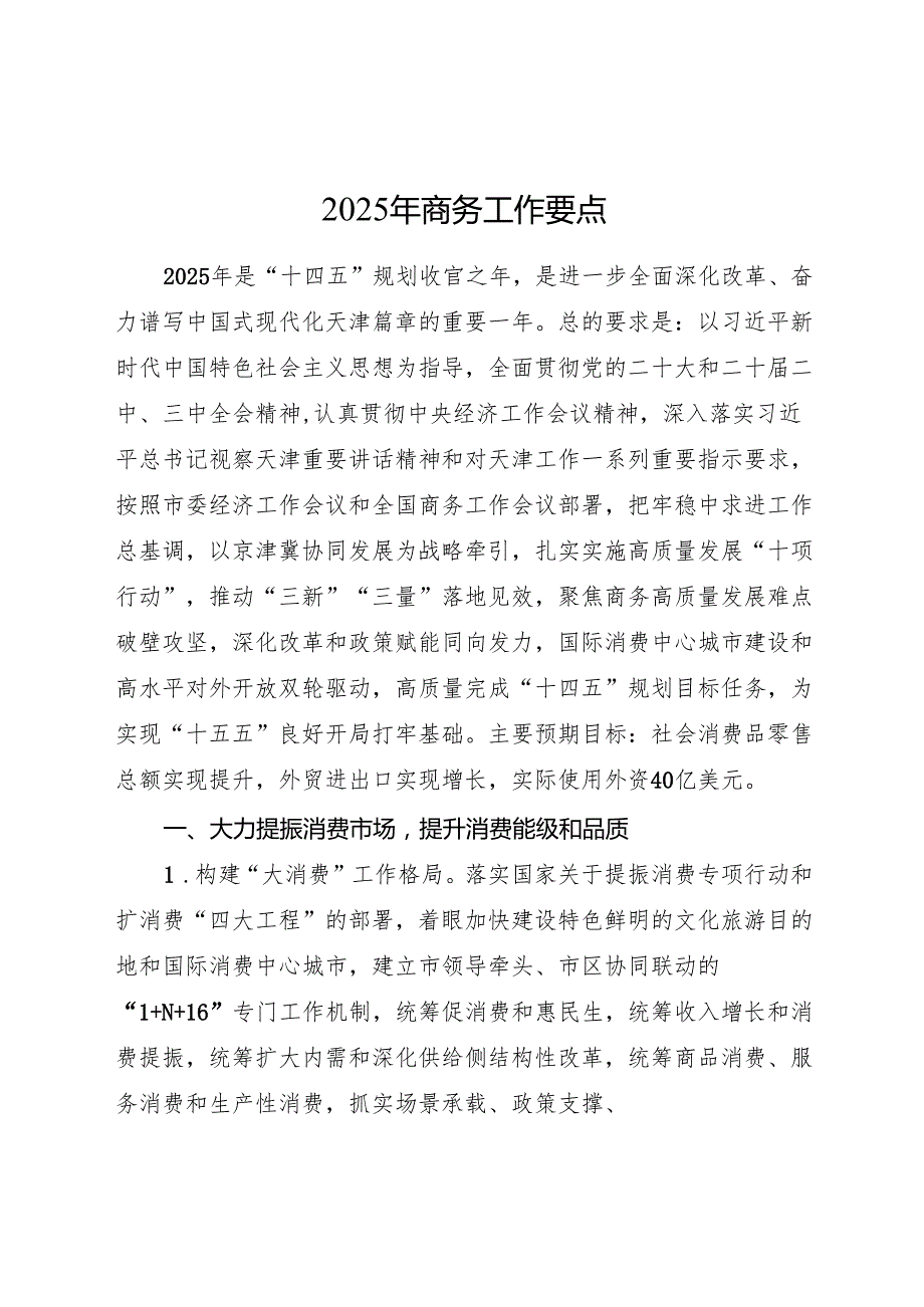 2025年商务工作要点（计划）.docx_第1页
