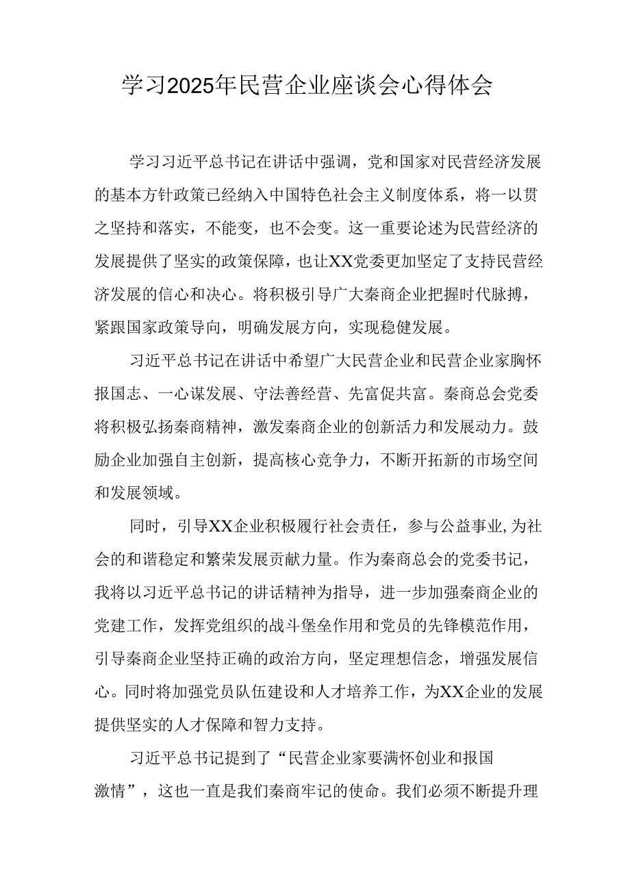 2025年私营企业学习《民营企业座谈会》个人心得体会 （合计5份）.docx_第3页