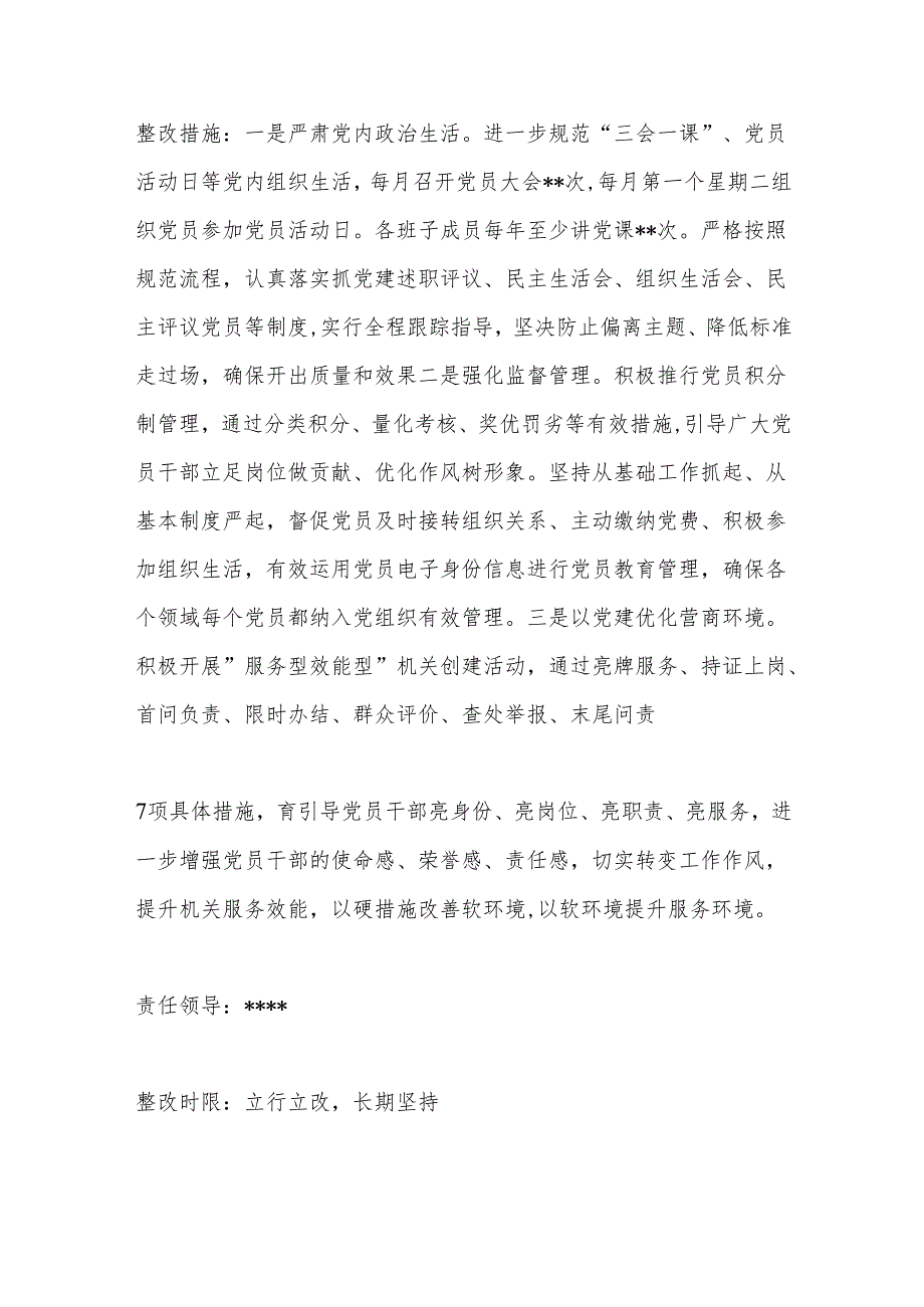 2022党支部抓基层党建述职点评问题整改方案.docx_第3页
