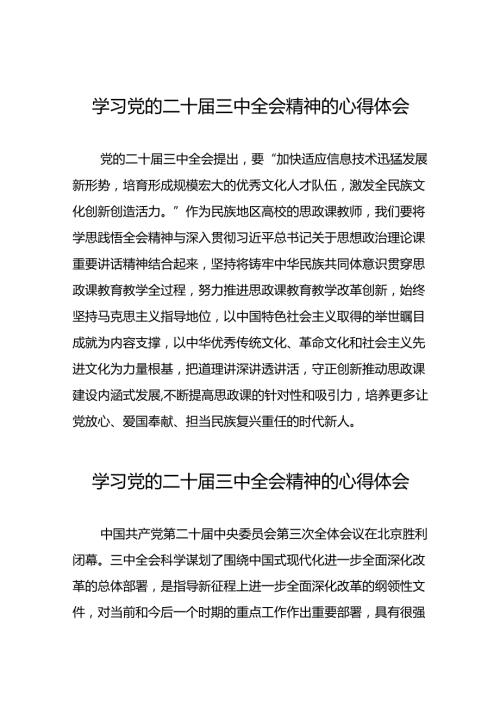 党员干部二十三中全会精神学习体会样本六十篇.docx