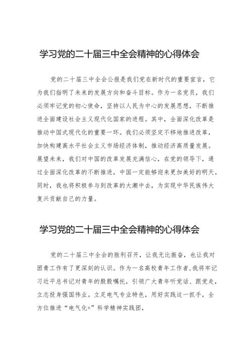 2024年学习党的二十三中全会精神的心得感悟汇编36篇.docx