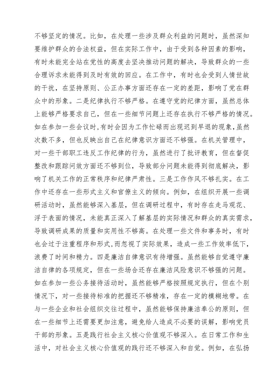 （9篇）市人大副主任2025民主生活会个人“严守纪律规矩、砥砺作风、勇于担责、从严治党责任四个带头”对照检视材料最新.docx_第3页