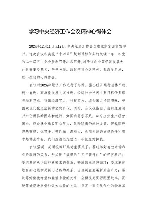 学习领会2024年中央经济工作会议精神心得体会四篇.docx
