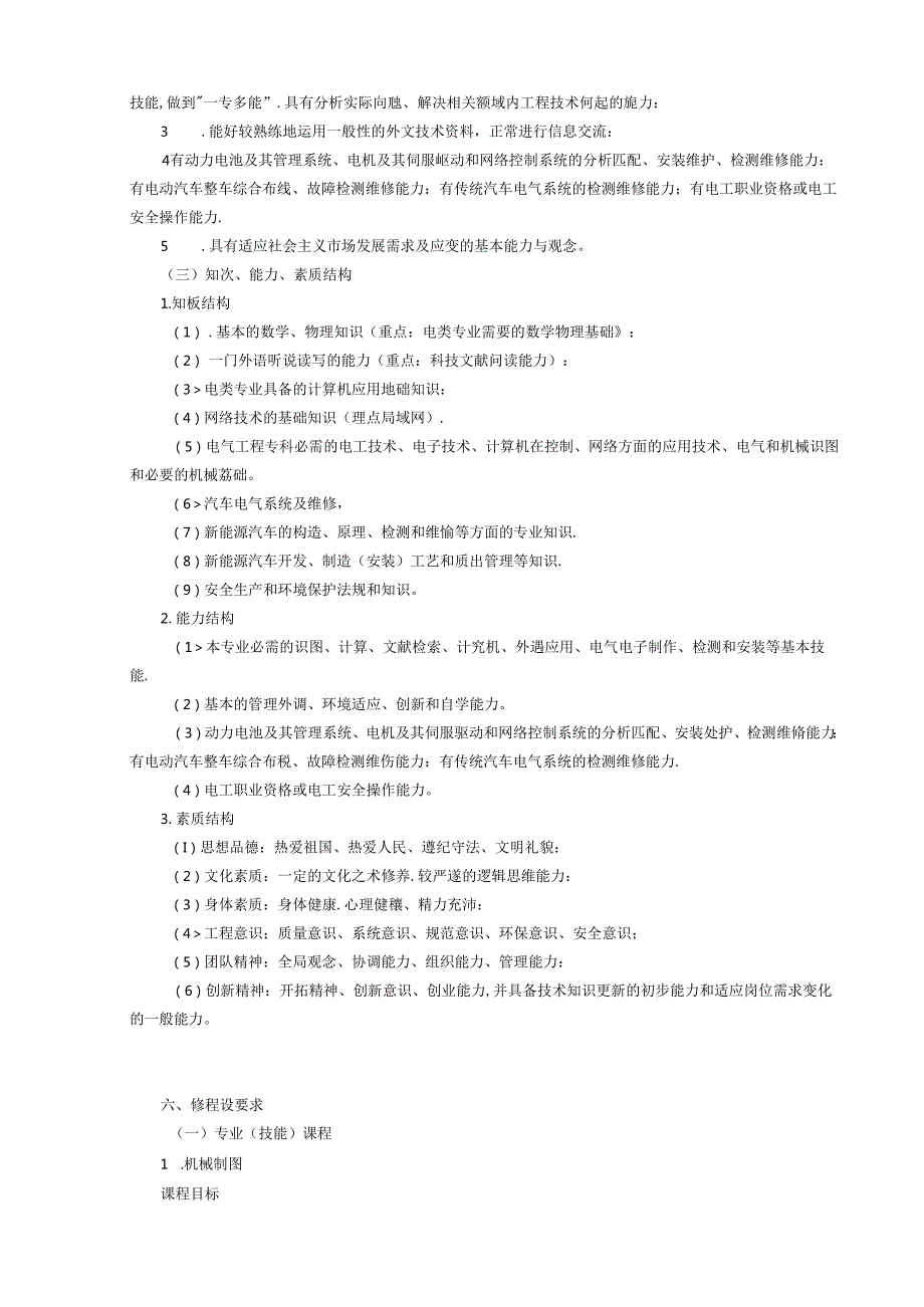 职业技术学校新能源汽车技术专业人才培养方案.docx_第2页