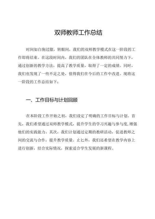 双师教师工作总结.docx