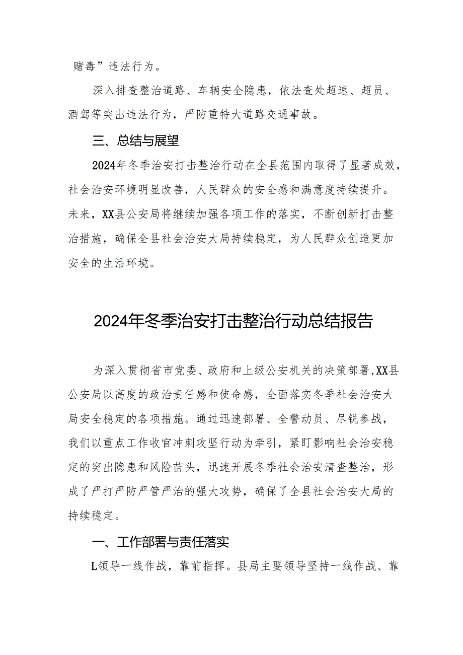 公安局开展2024年冬季治安打击整治行动的情况报告8篇.docx_第3页