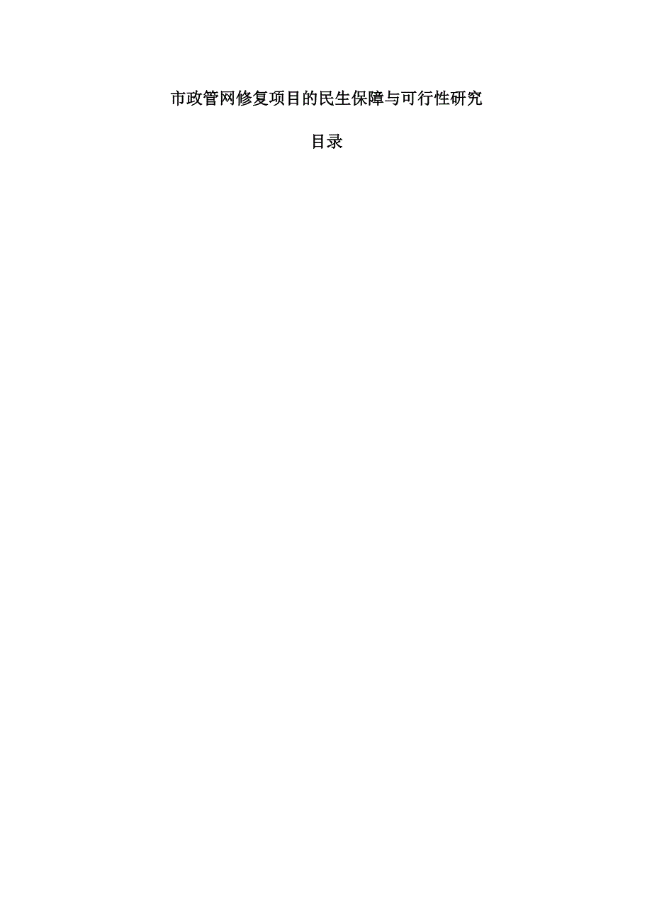 市政管网修复项目的民生保障与可行性研究.docx_第1页