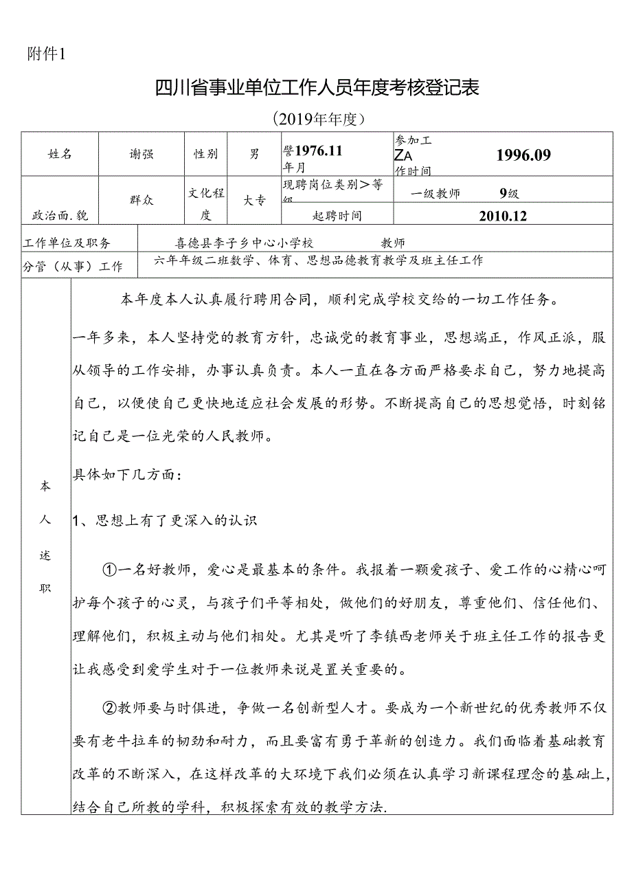 谢强考核登记表.docx_第1页