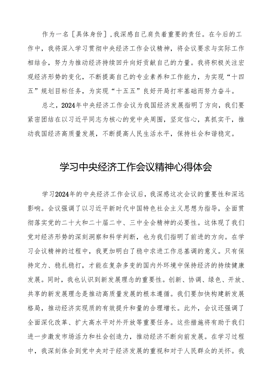 七篇关于学习2024年中央经济工作会议精神的心得体会.docx_第2页