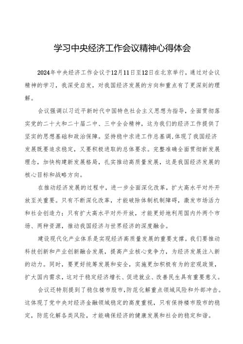 七篇关于学习2024年中央经济工作会议精神的心得体会.docx