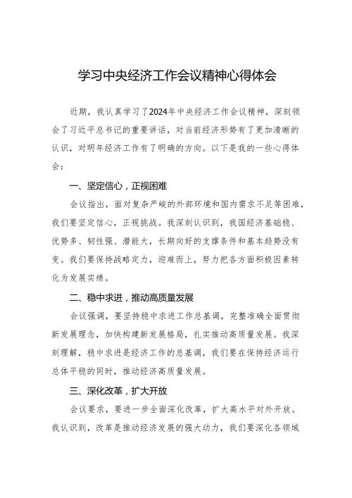 学习2024年中央经济工作会议的心得体会8篇.docx