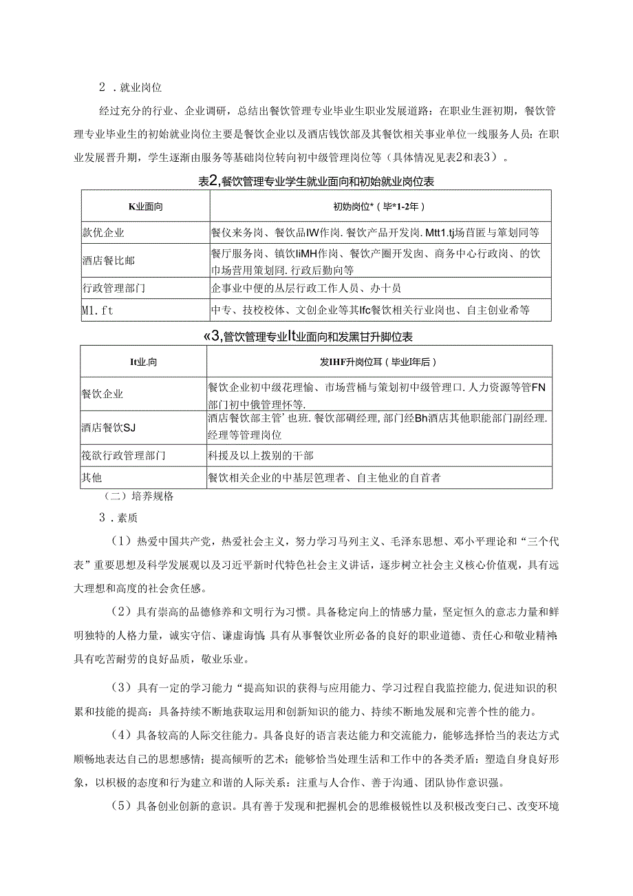 职业技术学院餐饮管理专业人才培养方案.docx_第2页