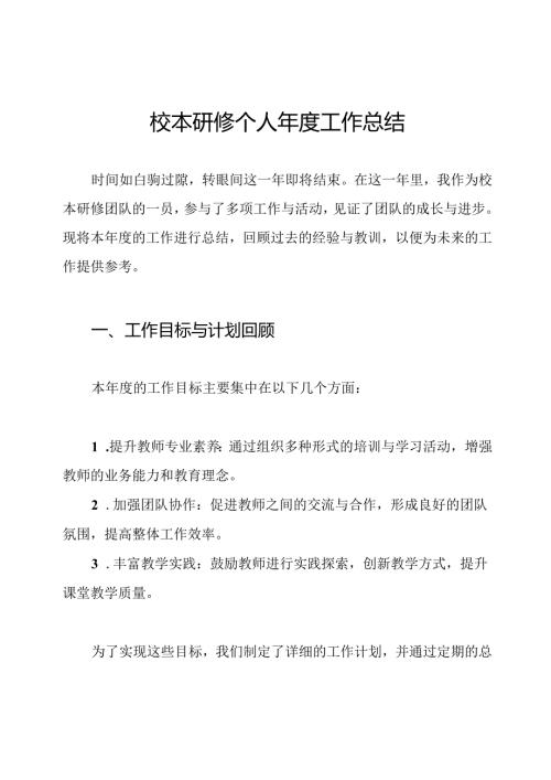 校本研修个人工作总结.docx