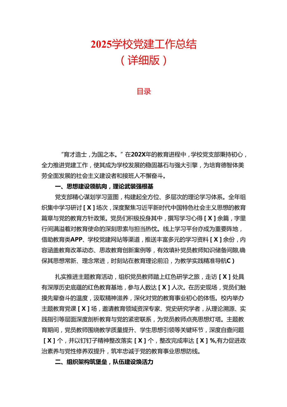 2025学校党建工作总结.docx_第1页