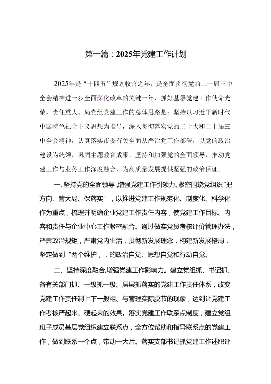 2025年党建工作计划(10篇供参考).docx_第2页