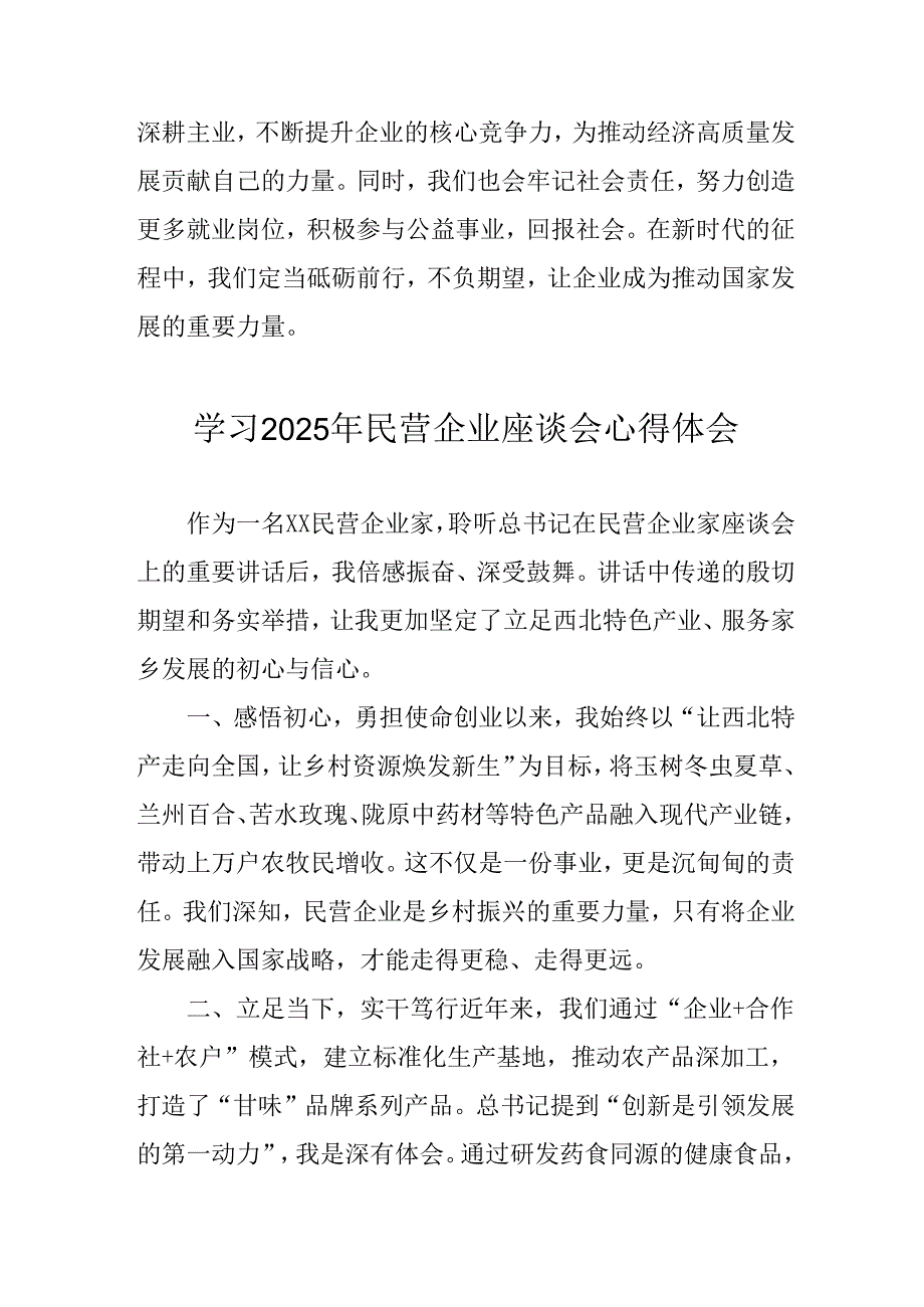 民营企业2025年学习《民营企业座谈会》个人心得体会 汇编6份.docx_第2页
