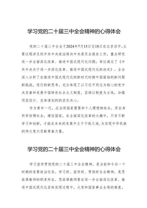 关于2024年党的二十三中全会精神的学习感悟(38篇).docx