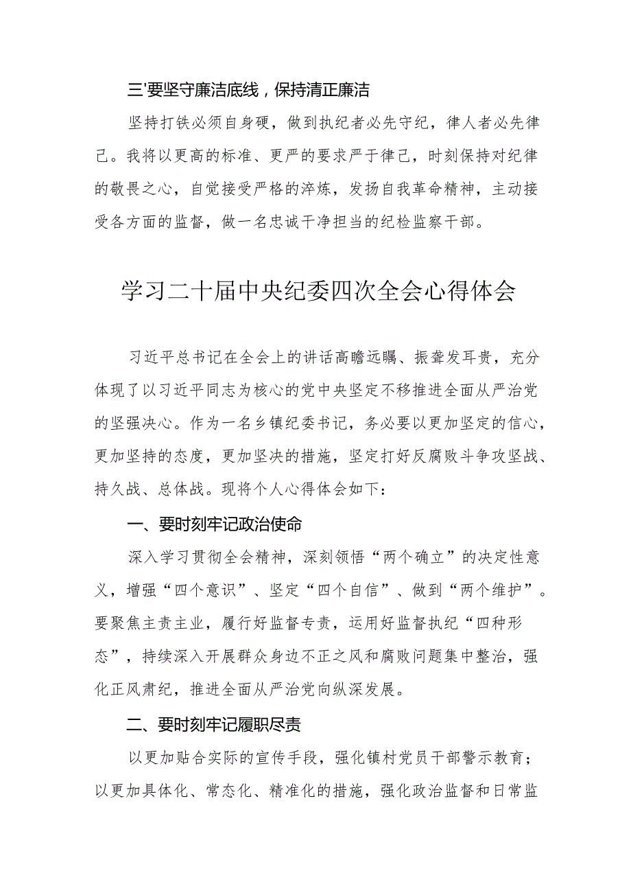 学习《二十中央纪委四次全会》个人心得体会 （17份）.docx_第2页