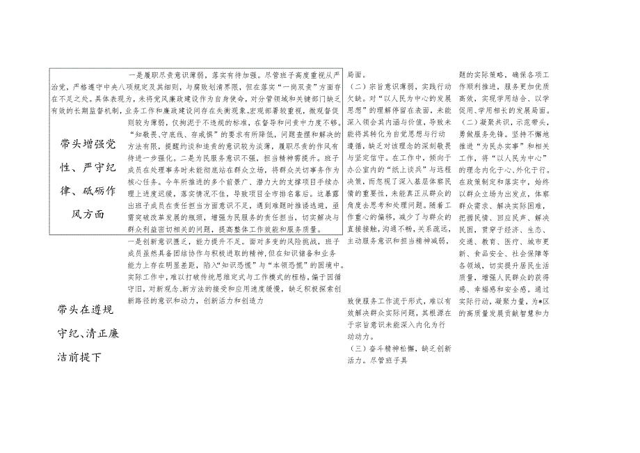 领导班子“四个带头”对照检查检视剖析整改清单台账（2024民主生活会）.docx_第2页