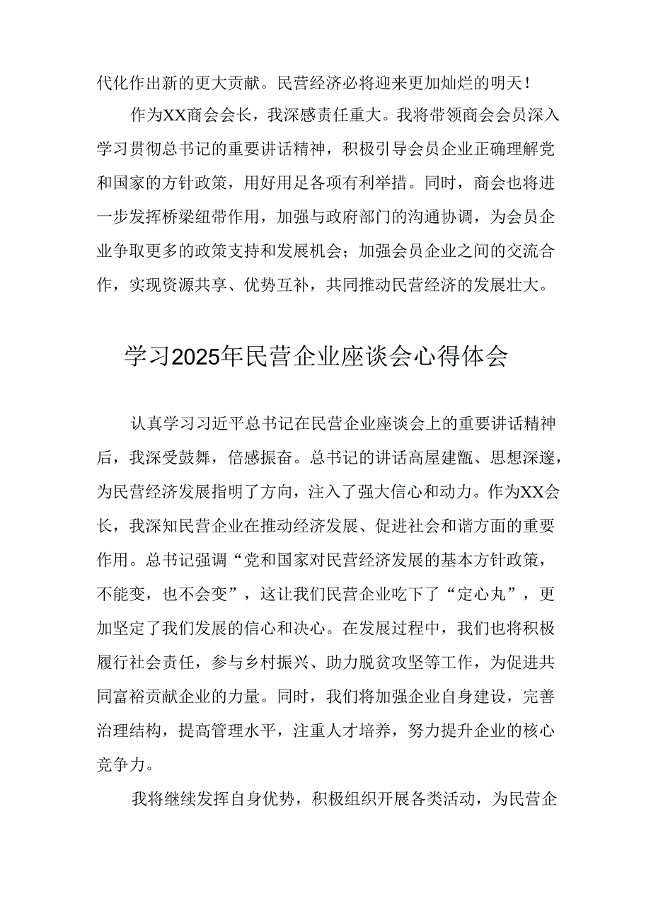 2025年私营企业学习民营企业座谈会个人心得体会 （合计7份）.docx_第2页
