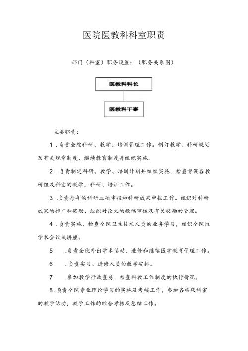 医院医教科科室职责.docx