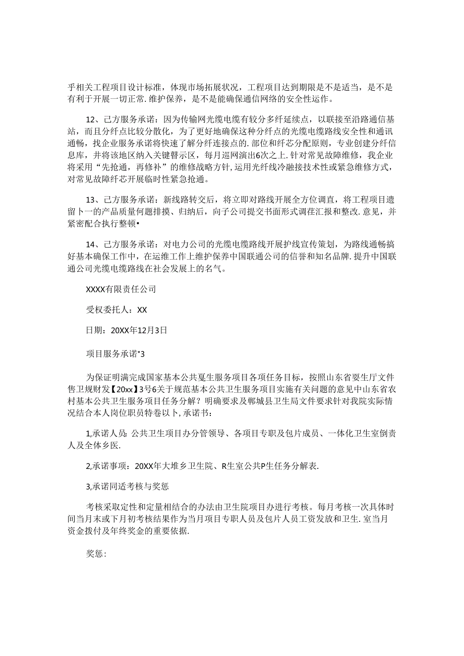 项目服务承诺书.docx_第1页