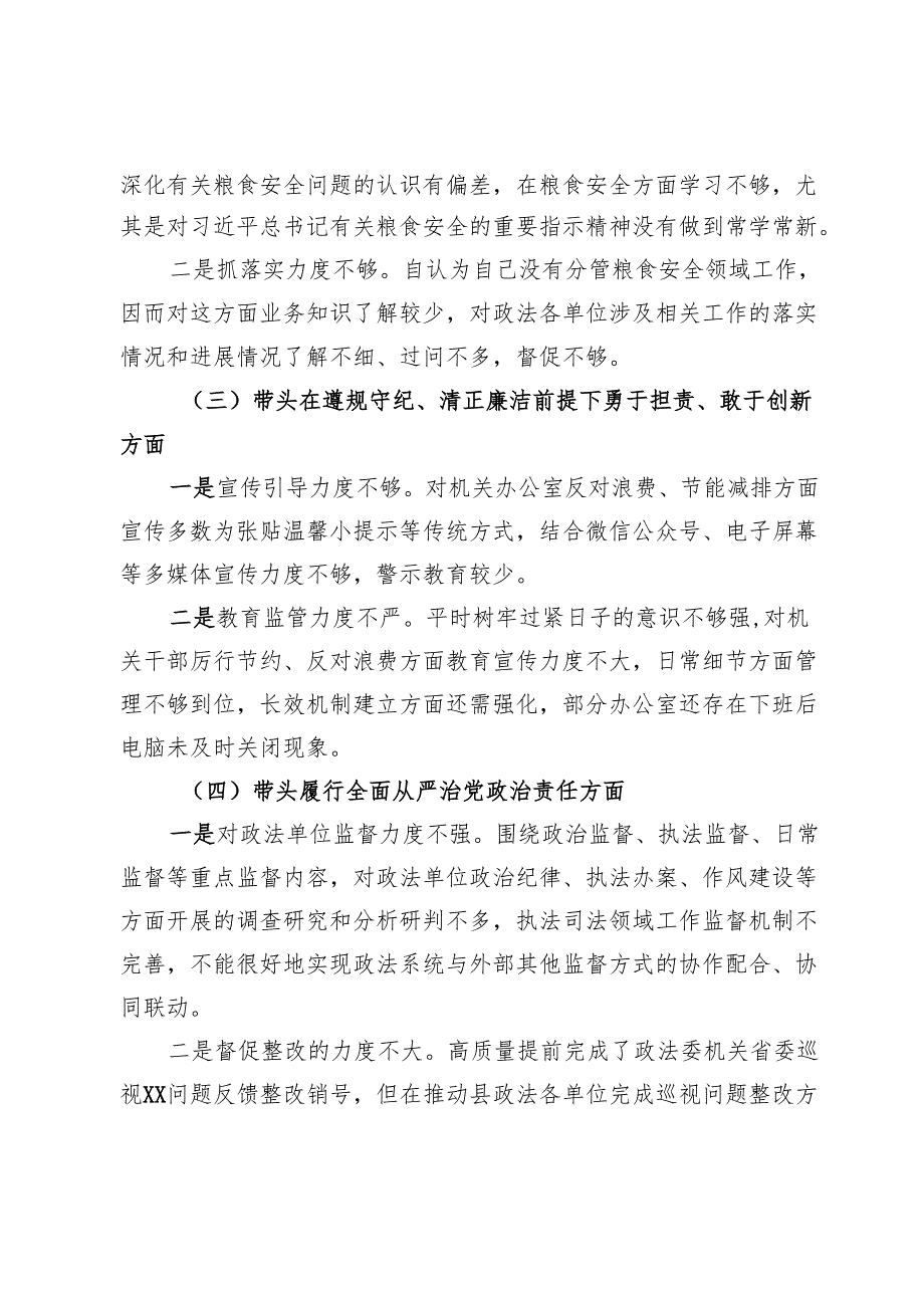 政法干部2024民主生活会对照检查材料.docx_第2页