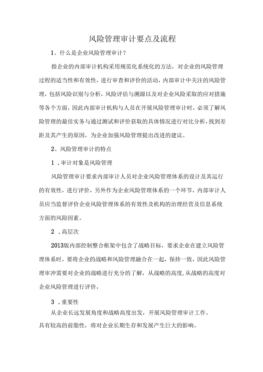 风险管理审计要点及流程.docx_第1页