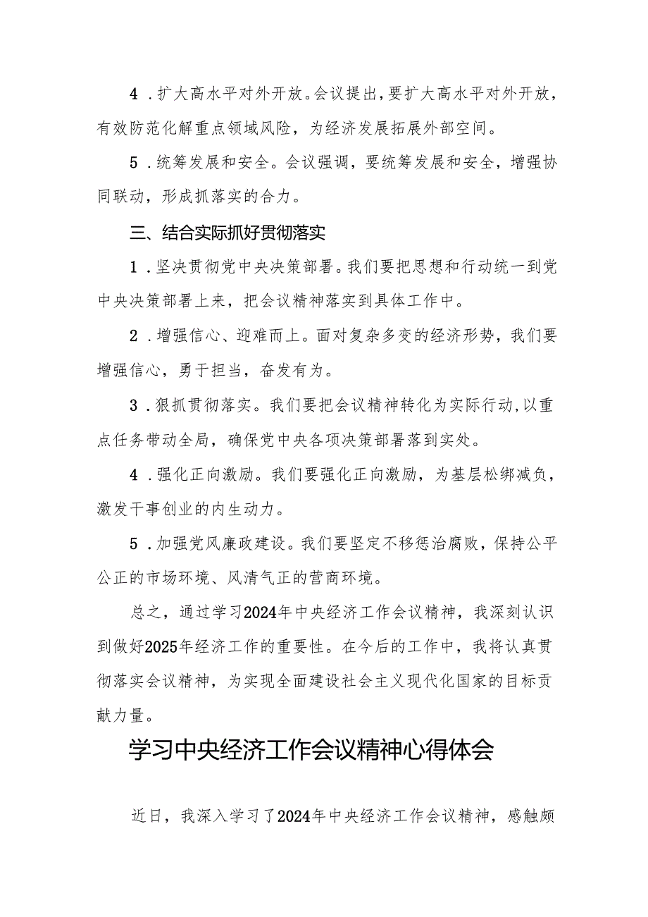 七篇学习2024年中央经济工作会议精神心得体会发言材料.docx_第2页