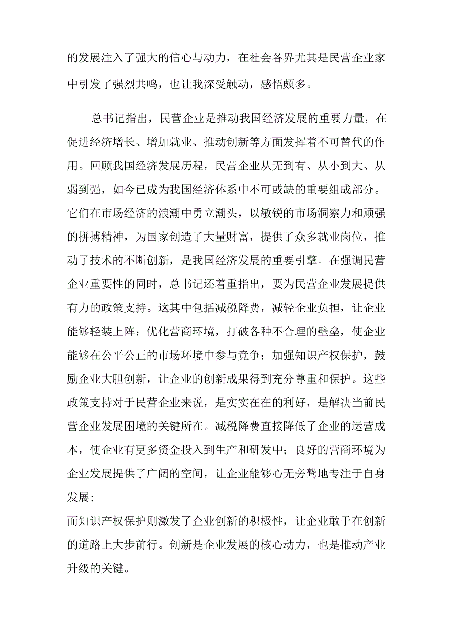 民营企业2025年学习民营企业座谈会个人心得感悟 （10份）.docx_第2页