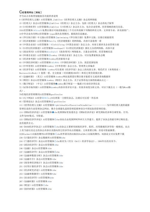 各类管理经济类精彩网站地址.docx