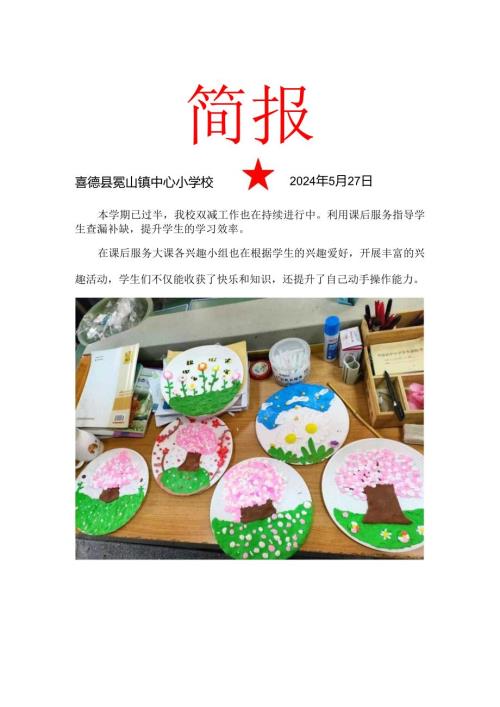 喜德县冕山镇中心小学校5月双减工作简报.docx