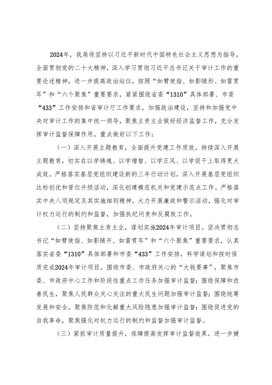 （3篇）审计局2024年工作计划汇编.docx_第3页