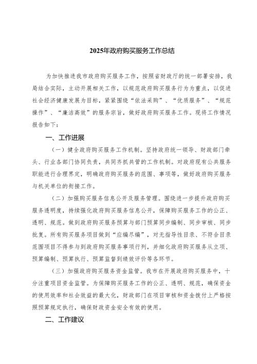 四篇 2025年政府购买服务工作总结范文.docx