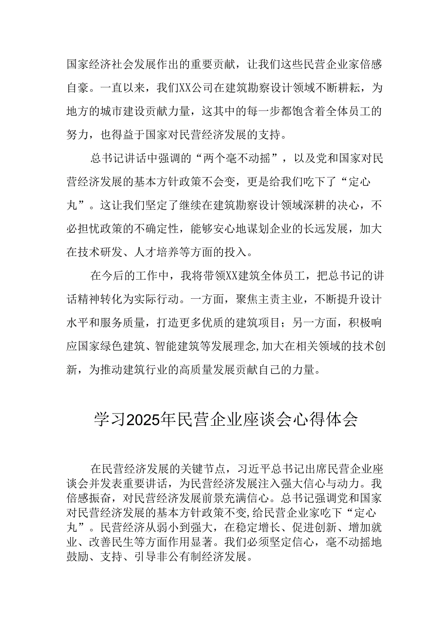 2025年私营企业学习《民营企业座谈会》个人心得感悟 合计12份.docx_第2页