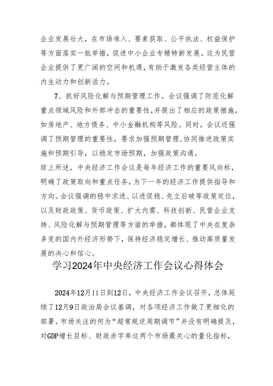 学习2024年中央经济工作会议心得体会 （合计6份）.docx_第3页