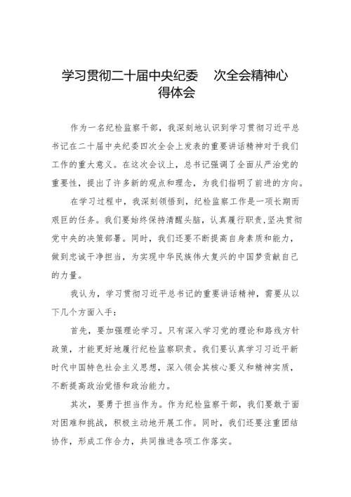 中央纪委二十四次全会重要精神心得体会七篇.docx