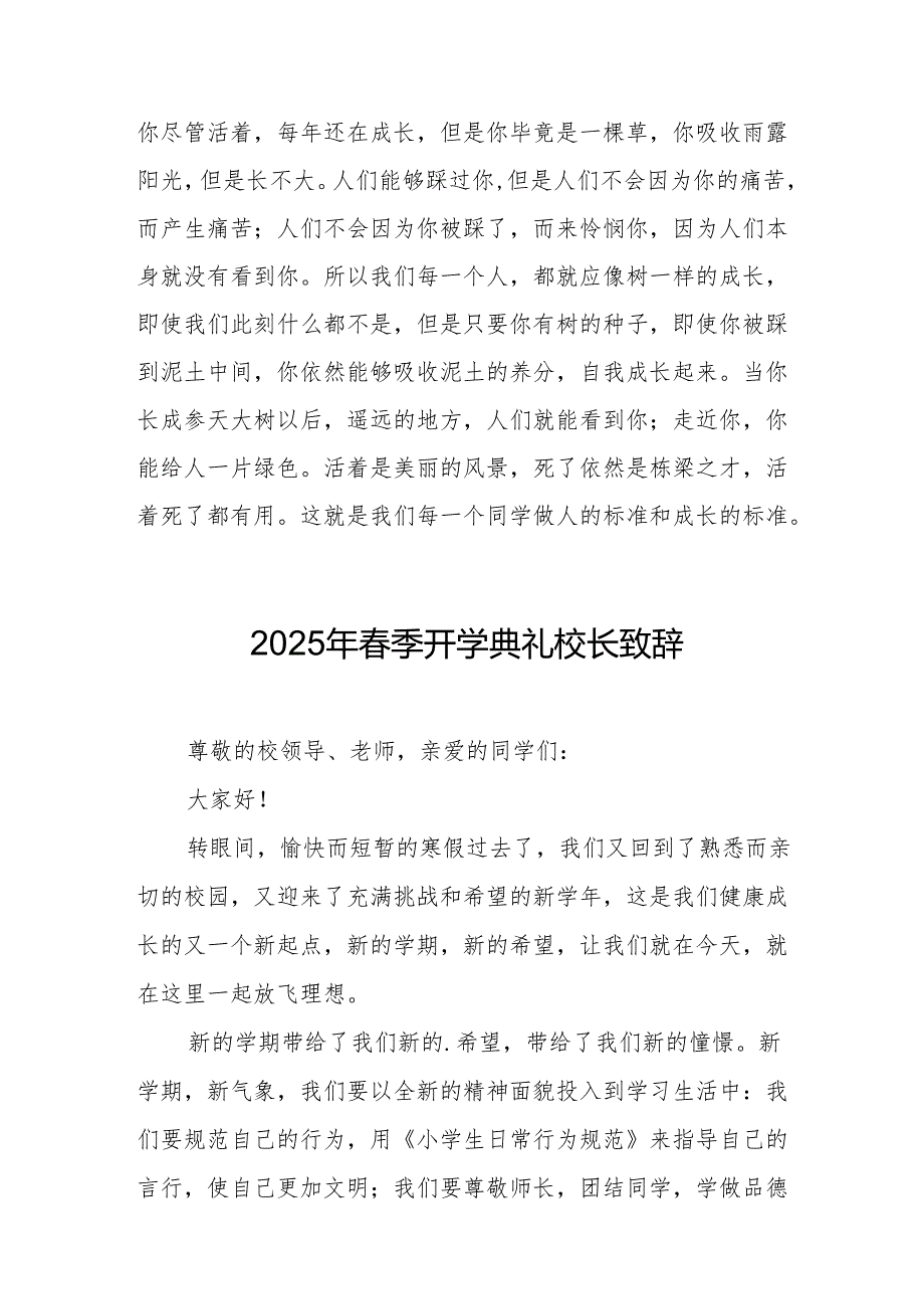 2025年学校季新学期开学典礼校长讲话致辞 合计9份.docx_第3页