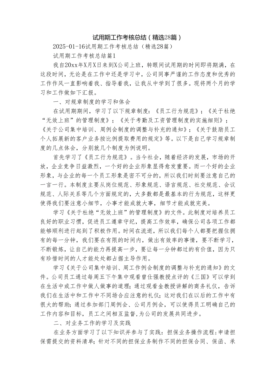 试用期工作考核总结（精选28篇）.docx_第1页