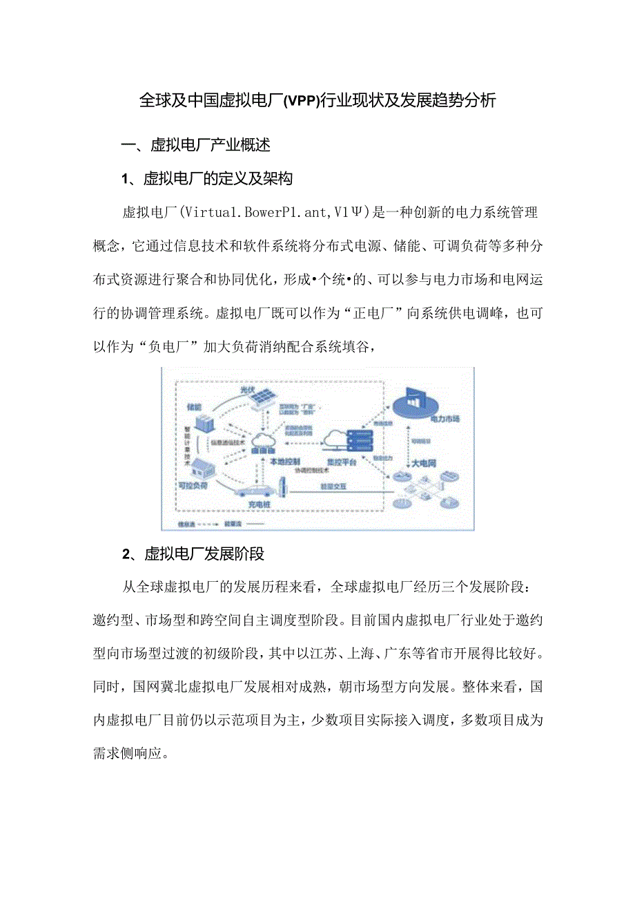 全球及中国虚拟电厂(VPP)行业现状及发展趋势分析.docx_第1页