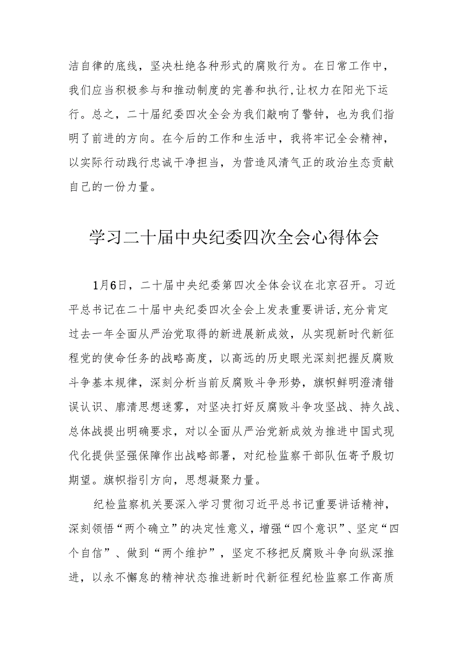 学习二十中央纪委四次全会心得体会 合计18份.docx_第2页