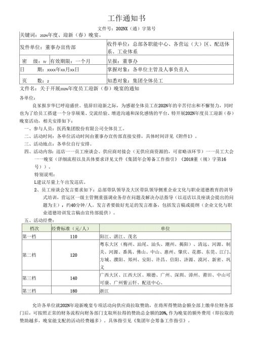关于开展员工迎新（）晚宴的通知.docx