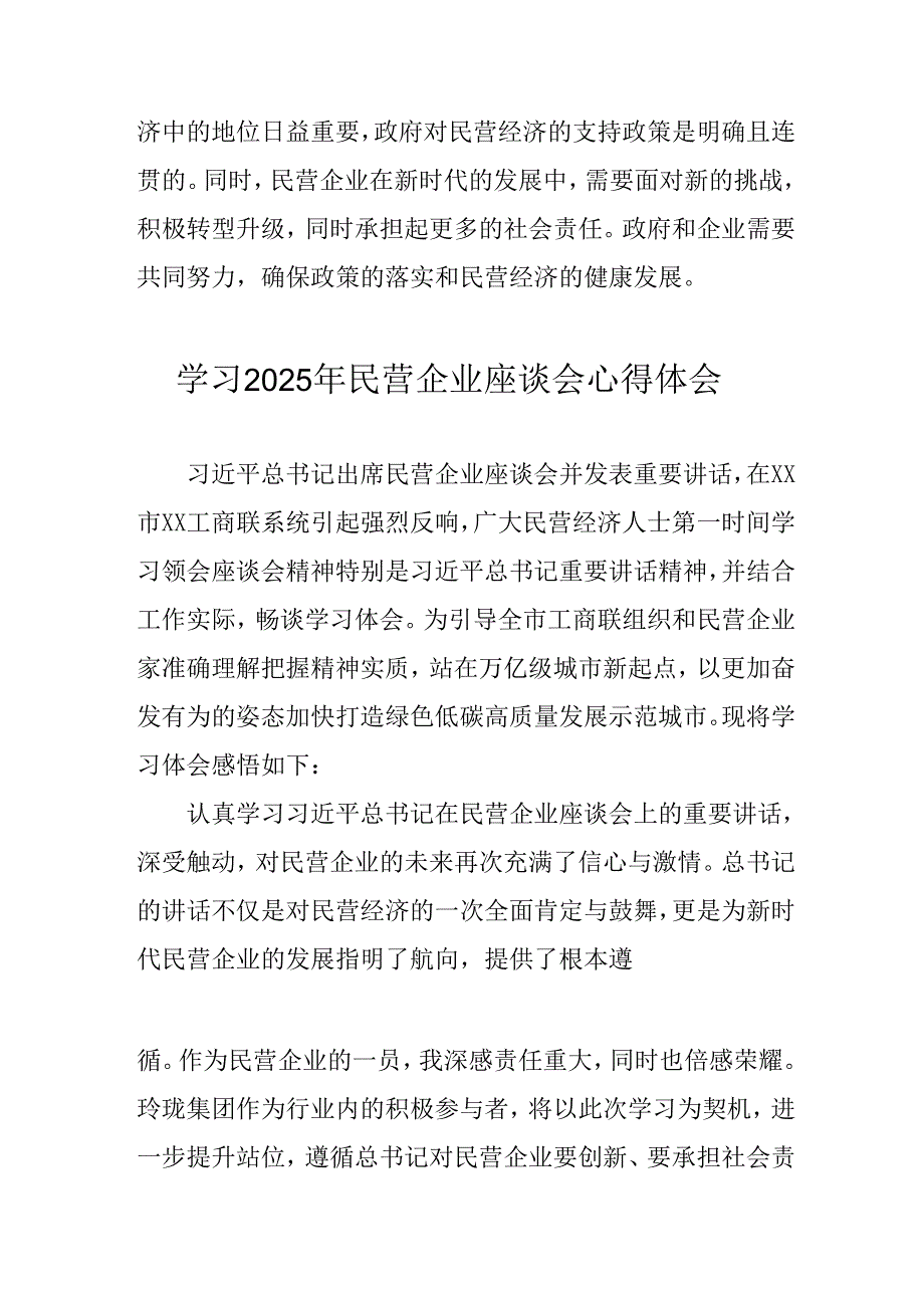 民营企业2025年学习民营企业座谈会个人心得感悟 （合计4份）.docx_第3页
