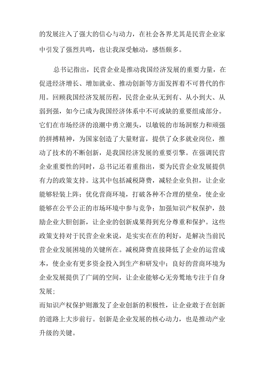 2025年私营企业学习《民营企业座谈会》个人心得感悟 汇编8份.docx_第2页