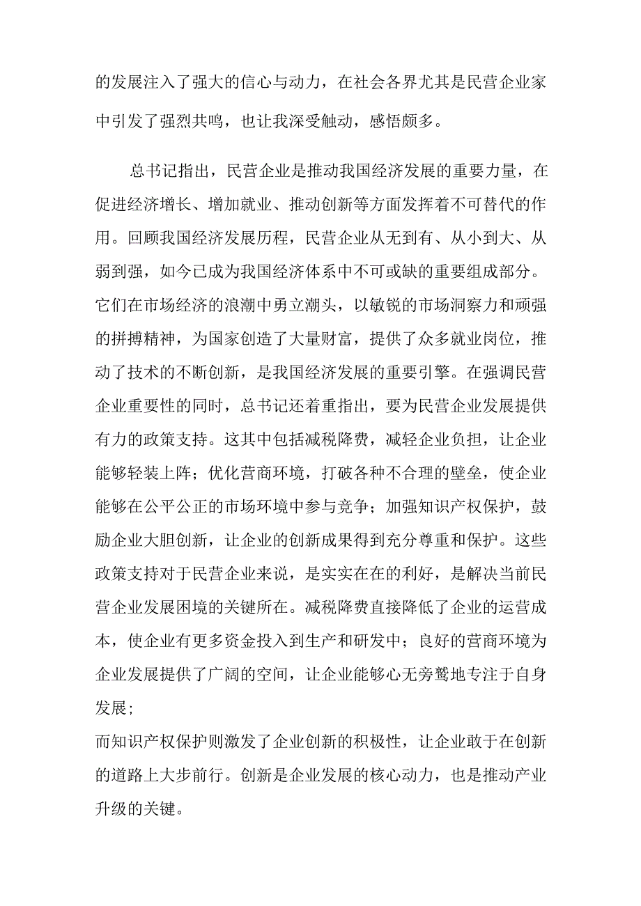 2025年私营企业学习民营企业座谈会个人心得体会 （合计5份）.docx_第2页