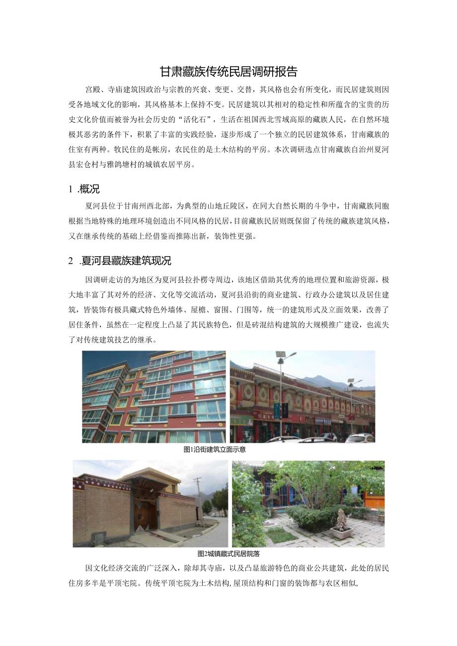 甘肃藏族传统民居调研报告.docx_第1页