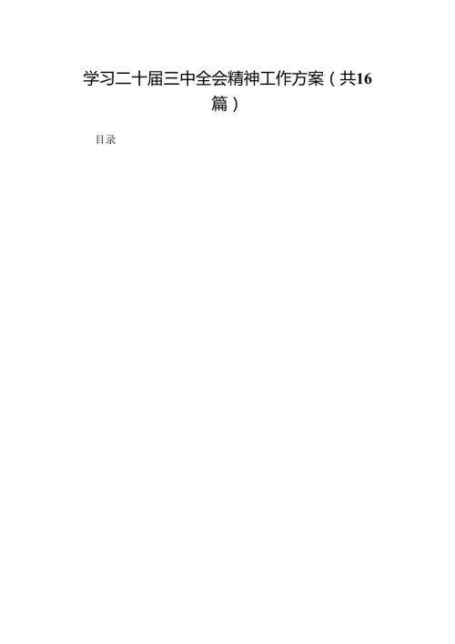 学习二十三中全会精神工作方案（16篇）.docx
